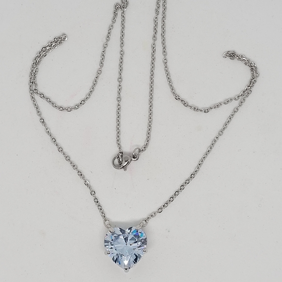 Fashion Heart, NWT, silver 925 pendant heart necklace 18 in jewelry heart chain - Picture 2 of 2